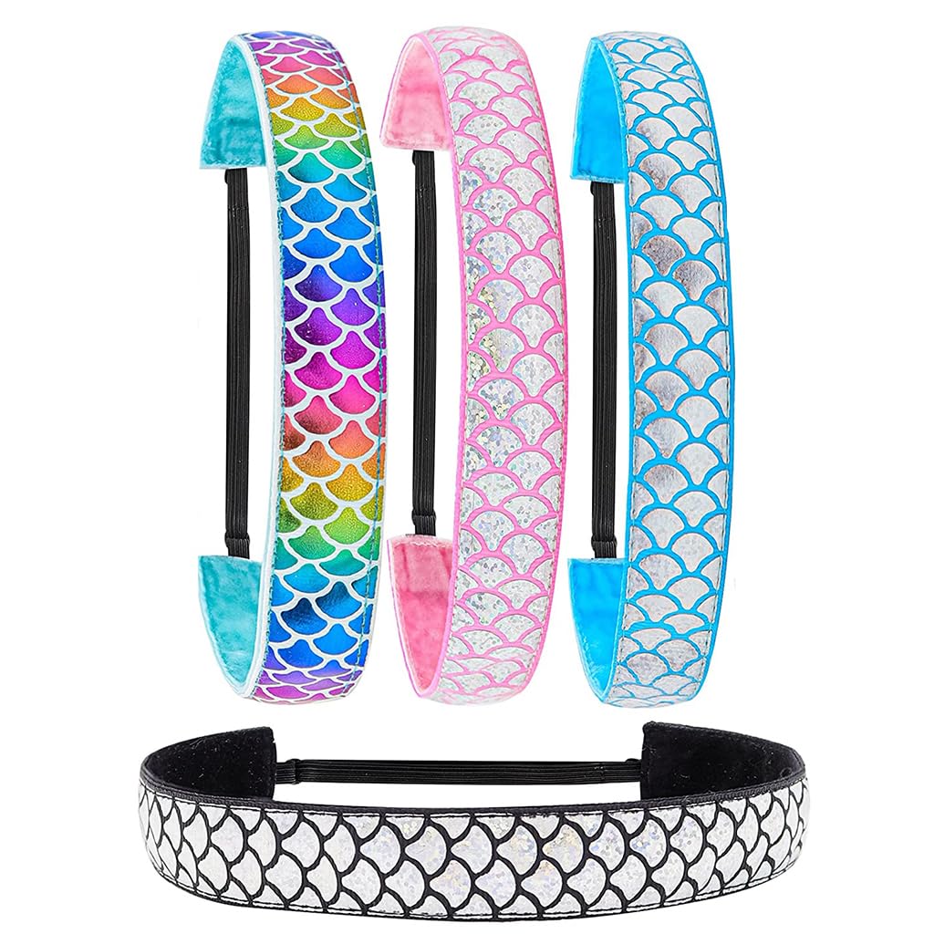 PALAY 4pcs Mermaid Elastic Headbands Yoga Headband Running Headband for Women Elastic Hair Headband, Sport Headband for Yoga, Fitness, Running PALAY 4pcs Mermaid Elastic Headbands Yoga Headband Running Headband for Women Elastic Hair Headband, Sport Headband for Yoga, Fitness, Running